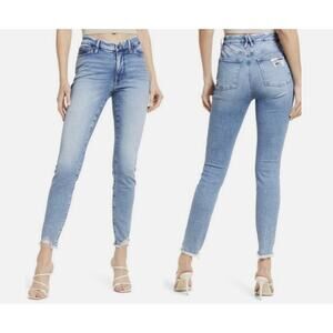 Good American Good Legs Indigo Raw Hem Skinny Jeans Size 18 NWT